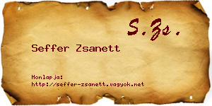 Seffer Zsanett névjegykártya